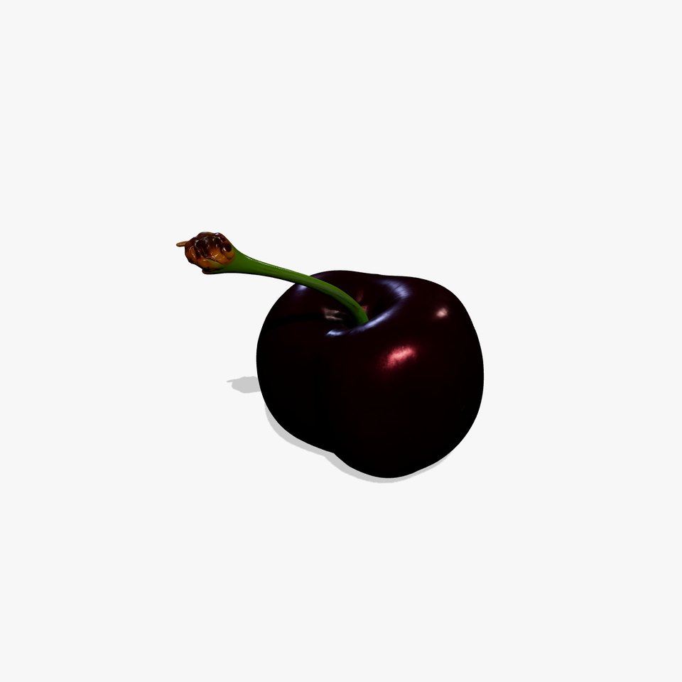 Realistic Cherry with Dark Red Glossy Texture model pack